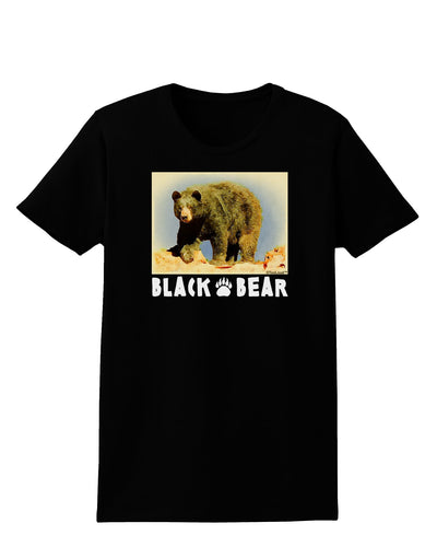 Black Bear Watercolor Womens Dark T-Shirt-TooLoud-Black-X-Small-Davson Sales