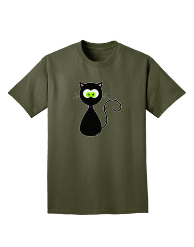 Black Cat Halloween Adult Dark T-Shirt-Mens T-Shirt-TooLoud-Military-Green-Small-Davson Sales