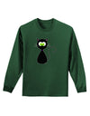 Black Cat Halloween Adult Long Sleeve Dark T-Shirt-TooLoud-Dark-Green-Small-Davson Sales