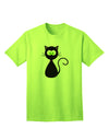 Black Cat Halloween Adult T-Shirt: Premium Quality, Limited Edition-Mens T-shirts-TooLoud-Neon-Green-Small-Davson Sales