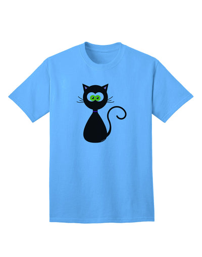 Black Cat Halloween Adult T-Shirt: Premium Quality, Limited Edition-Mens T-shirts-TooLoud-Aquatic-Blue-Small-Davson Sales