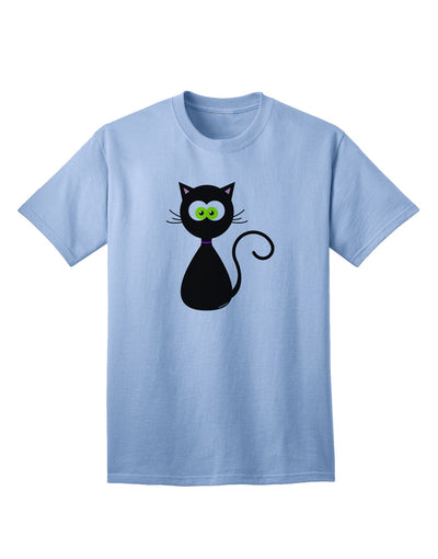 Black Cat Halloween Adult T-Shirt: Premium Quality, Limited Edition-Mens T-shirts-TooLoud-Light-Blue-Small-Davson Sales