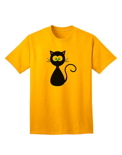 Black Cat Halloween Adult T-Shirt: Premium Quality, Limited Edition-Mens T-shirts-TooLoud-Gold-Small-Davson Sales