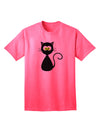 Black Cat Halloween Adult T-Shirt: Premium Quality, Limited Edition-Mens T-shirts-TooLoud-Neon-Pink-Small-Davson Sales