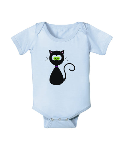 Black Cat Halloween Baby Romper Bodysuit-Baby Romper-TooLoud-Light-Blue-06-Months-Davson Sales