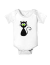 Black Cat Halloween Baby Romper Bodysuit-Baby Romper-TooLoud-White-06-Months-Davson Sales