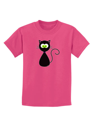 Black Cat Halloween Childrens Dark T-Shirt-Childrens T-Shirt-TooLoud-Sangria-X-Small-Davson Sales