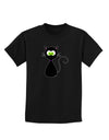 Black Cat Halloween Childrens Dark T-Shirt-Childrens T-Shirt-TooLoud-Black-X-Small-Davson Sales