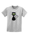 Black Cat Halloween Childrens T-Shirt-Childrens T-Shirt-TooLoud-AshGray-X-Small-Davson Sales