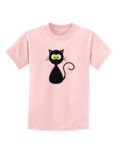 Black Cat Halloween Childrens T-Shirt-Childrens T-Shirt-TooLoud-PalePink-X-Small-Davson Sales