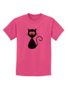 Black Cat Halloween Childrens T-Shirt-Childrens T-Shirt-TooLoud-Sangria-X-Small-Davson Sales