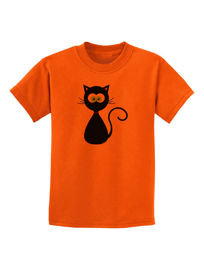 Black Cat Halloween Childrens T-Shirt-Childrens T-Shirt-TooLoud-Orange-X-Small-Davson Sales