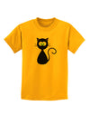 Black Cat Halloween Childrens T-Shirt-Childrens T-Shirt-TooLoud-Gold-X-Small-Davson Sales