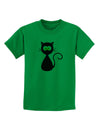 Black Cat Halloween Childrens T-Shirt-Childrens T-Shirt-TooLoud-Kelly-Green-X-Small-Davson Sales