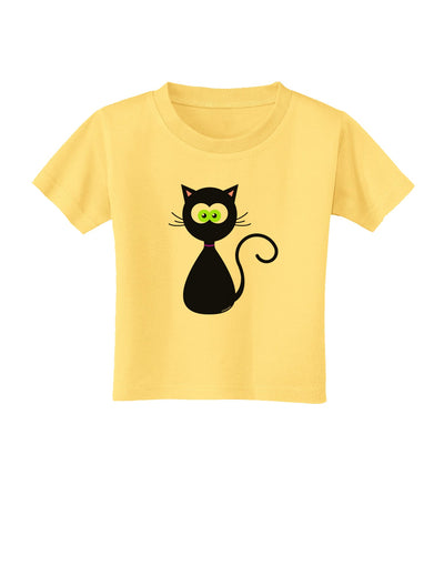 Black Cat Halloween Toddler T-Shirt-Toddler T-Shirt-TooLoud-Daffodil-Yellow-2T-Davson Sales