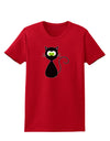 Black Cat Halloween Womens Dark T-Shirt-TooLoud-Red-X-Small-Davson Sales