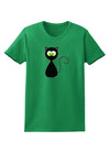 Black Cat Halloween Womens Dark T-Shirt-TooLoud-Kelly-Green-X-Small-Davson Sales