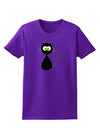 Black Cat Halloween Womens Dark T-Shirt-TooLoud-Purple-X-Small-Davson Sales