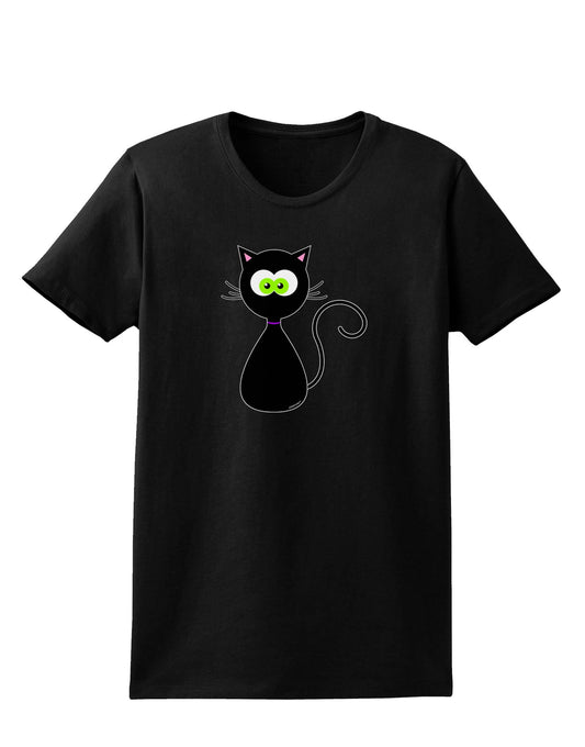 Black Cat Halloween Womens Dark T-Shirt-TooLoud-Black-X-Small-Davson Sales