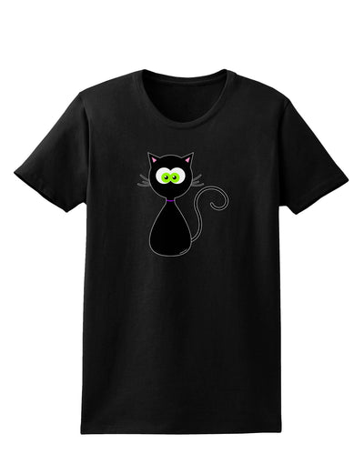 Black Cat Halloween Womens Dark T-Shirt-TooLoud-Black-X-Small-Davson Sales