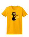 Black Cat Halloween Womens T-Shirt-Womens T-Shirt-TooLoud-Gold-X-Small-Davson Sales