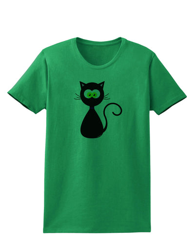 Black Cat Halloween Womens T-Shirt-Womens T-Shirt-TooLoud-Kelly-Green-X-Small-Davson Sales