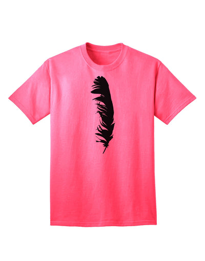 Black Feather Premium Adult T-Shirt - Elegance Meets Comfort-Mens T-shirts-TooLoud-Neon-Pink-Small-Davson Sales