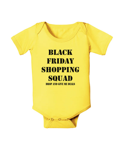 Black Friday Shopping Squad - Drop and Give Me Deals Baby Romper Bodysuit-Baby Romper-TooLoud-Yellow-06-Months-Davson Sales