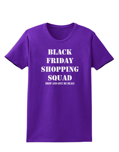 Black Friday Shopping Squad - Drop and Give Me Deals Womens Dark T-Shirt-TooLoud-Purple-X-Small-Davson Sales