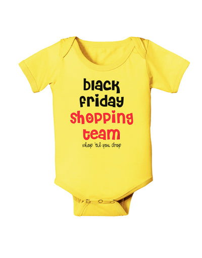 Black Friday Shopping Team - Shop Til You Drop Baby Romper Bodysuit-Baby Romper-TooLoud-Yellow-06-Months-Davson Sales