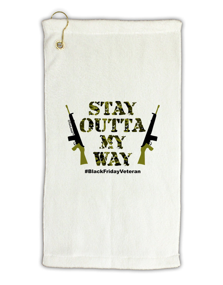 Black Friday Vet - Outta My Way Micro Terry Gromet Golf Towel 16 x 25 inch-Golf Towel-TooLoud-White-Davson Sales