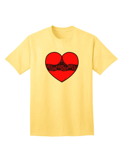 Black Lace Panty Heart Adult T-Shirt: A Sophisticated Choice for Contemporary Fashion-Mens T-shirts-TooLoud-Yellow-Small-Davson Sales