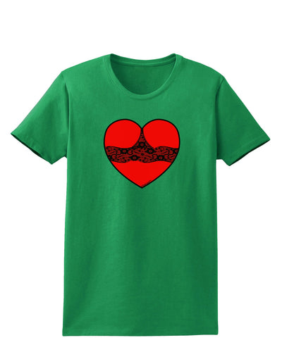 Black Lace Panty Heart Womens Dark T-Shirt-TooLoud-Kelly-Green-X-Small-Davson Sales