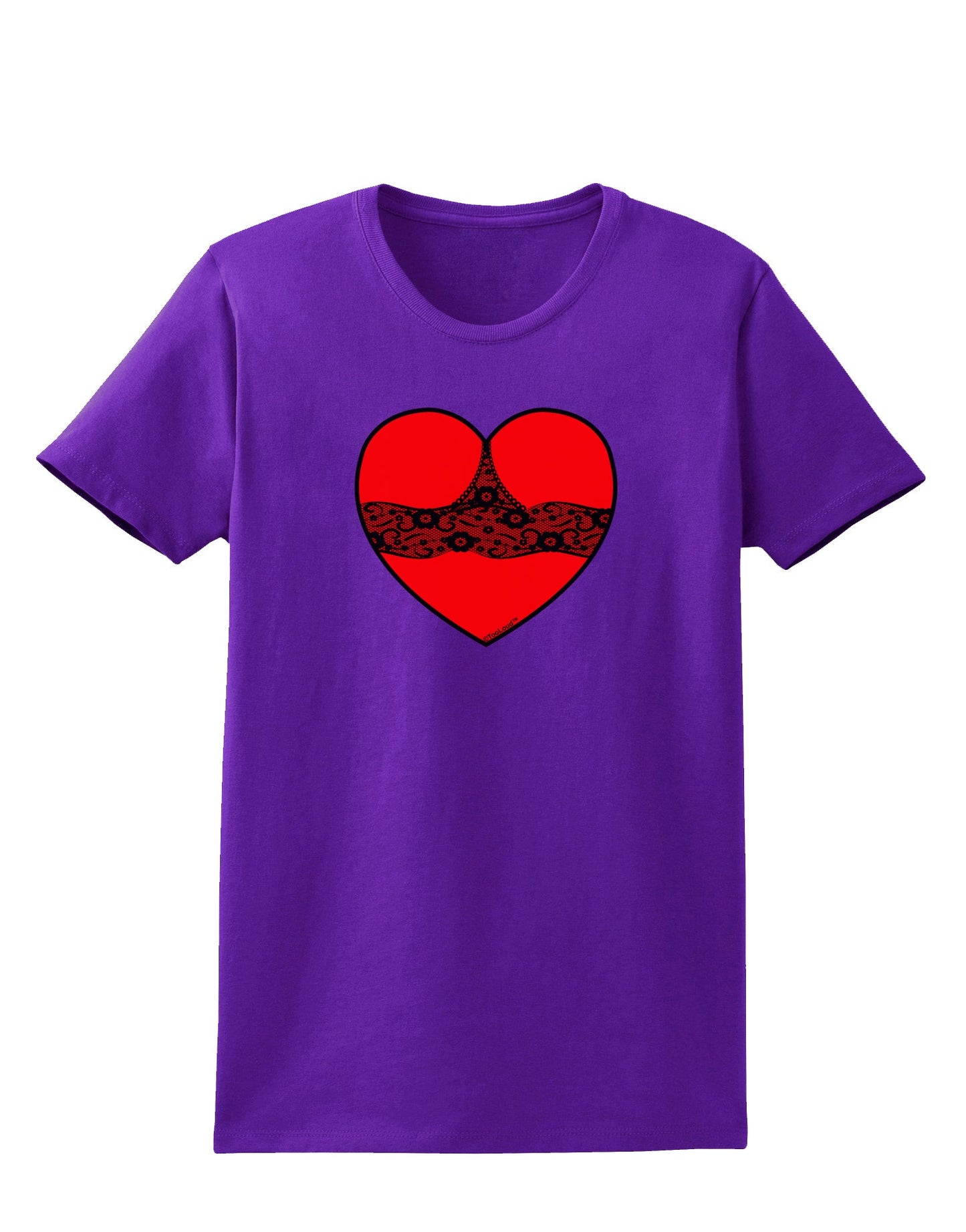 Black Lace Panty Heart Womens Dark T-Shirt-TooLoud-Purple-X-Small-Davson Sales
