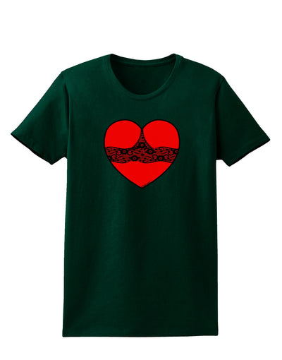 Black Lace Panty Heart Womens Dark T-Shirt-TooLoud-Forest-Green-Small-Davson Sales