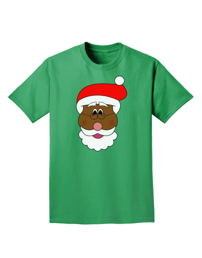 Black Santa Claus Face Christmas Adult Dark T-Shirt-Mens T-Shirt-TooLoud-Kelly-Green-Small-Davson Sales