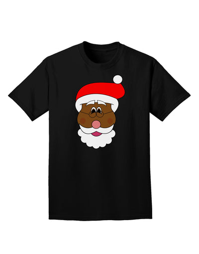 Black Santa Claus Face Christmas Adult Dark T-Shirt-Mens T-Shirt-TooLoud-Black-Small-Davson Sales