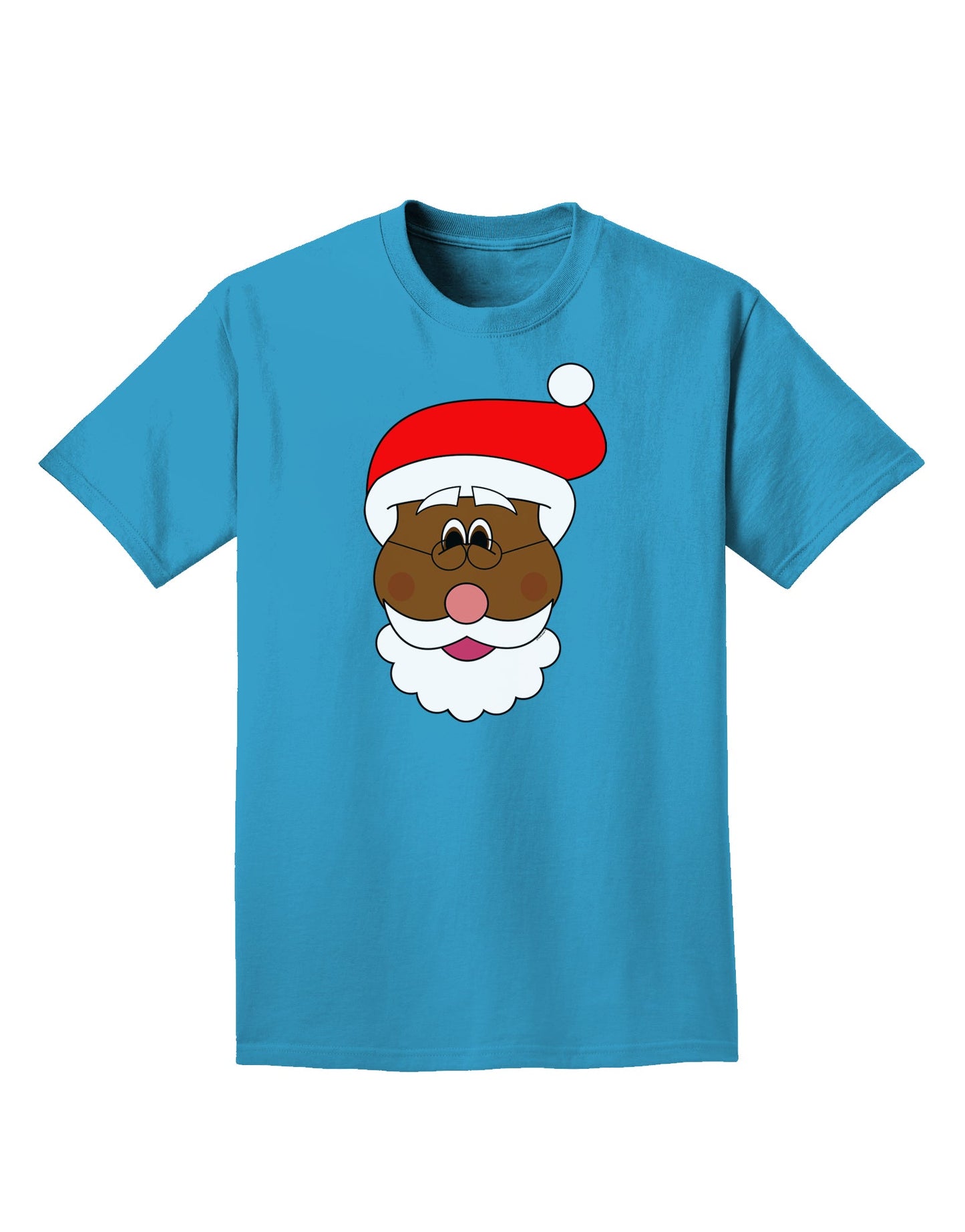 Black Santa Claus Face Christmas Adult Dark T-Shirt-Mens T-Shirt-TooLoud-Turquoise-Small-Davson Sales