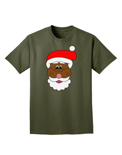 Black Santa Claus Face Christmas Adult Dark T-Shirt-Mens T-Shirt-TooLoud-Military-Green-Small-Davson Sales