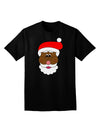 Black Santa Claus Face Christmas Adult Dark V-Neck T-Shirt-TooLoud-Black-Small-Davson Sales