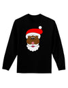 Black Santa Claus Face Christmas Adult Long Sleeve Dark T-Shirt-TooLoud-Black-Small-Davson Sales