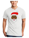 Black Santa Claus Face Christmas Adult V-Neck T-shirt-Mens V-Neck T-Shirt-TooLoud-White-Small-Davson Sales