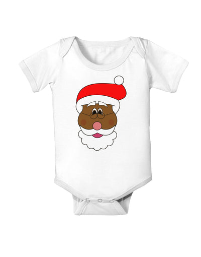 Black Santa Claus Face Christmas Baby Romper Bodysuit-Baby Romper-TooLoud-White-06-Months-Davson Sales