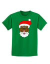 Black Santa Claus Face Christmas Childrens Dark T-Shirt-Childrens T-Shirt-TooLoud-Kelly-Green-X-Small-Davson Sales