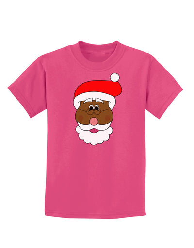 Black Santa Claus Face Christmas Childrens Dark T-Shirt-Childrens T-Shirt-TooLoud-Sangria-X-Small-Davson Sales