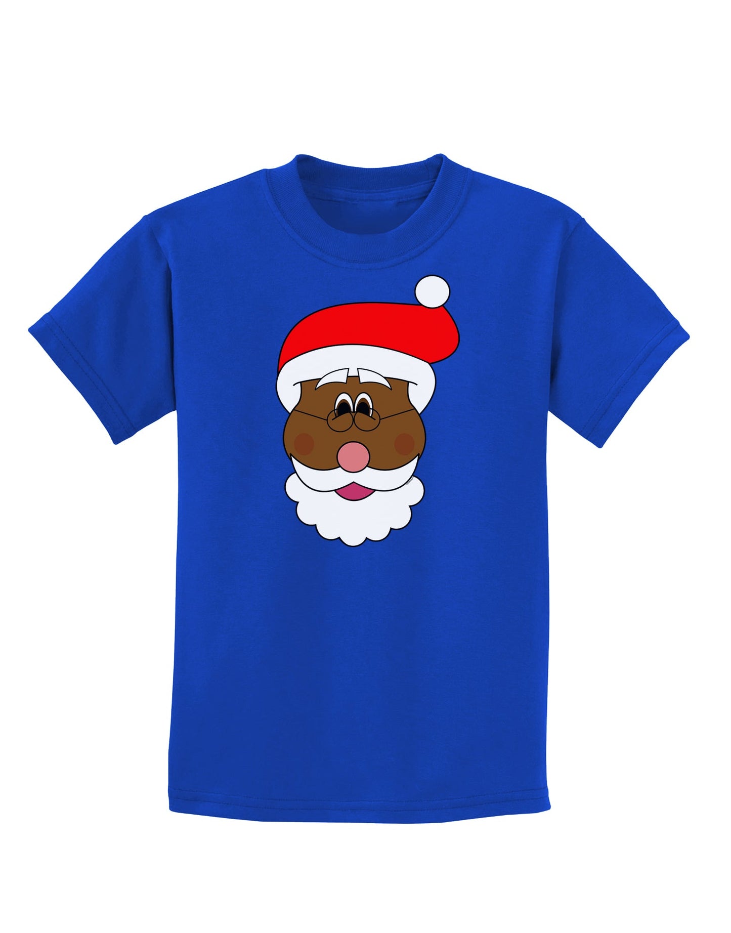 Black Santa Claus Face Christmas Childrens Dark T-Shirt-Childrens T-Shirt-TooLoud-Royal-Blue-X-Small-Davson Sales