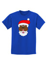 Black Santa Claus Face Christmas Childrens Dark T-Shirt-Childrens T-Shirt-TooLoud-Royal-Blue-X-Small-Davson Sales