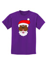 Black Santa Claus Face Christmas Childrens Dark T-Shirt-Childrens T-Shirt-TooLoud-Purple-X-Small-Davson Sales