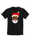 Black Santa Claus Face Christmas Childrens Dark T-Shirt-Childrens T-Shirt-TooLoud-Black-X-Small-Davson Sales