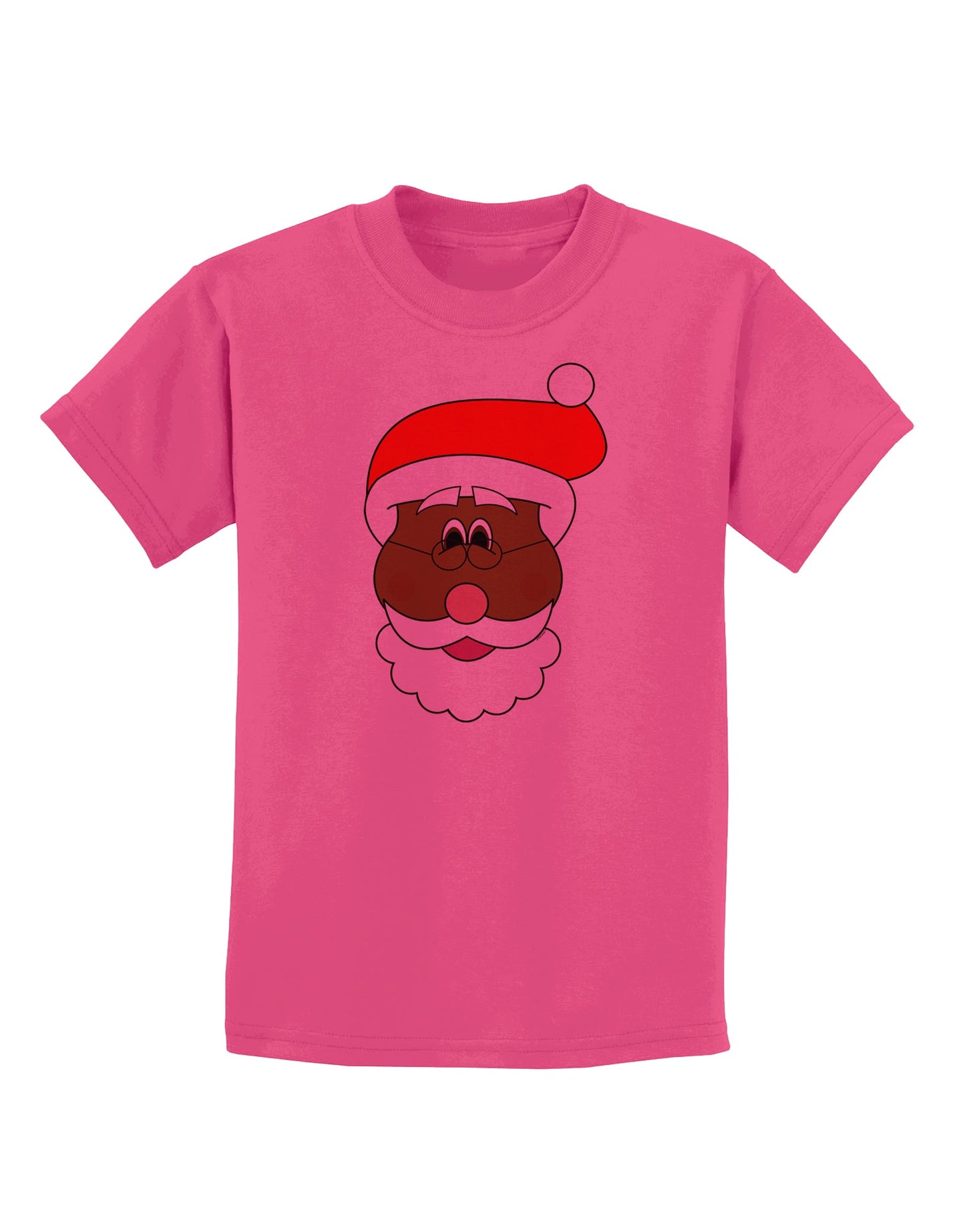 Black Santa Claus Face Christmas Childrens T-Shirt-Childrens T-Shirt-TooLoud-Sangria-X-Small-Davson Sales